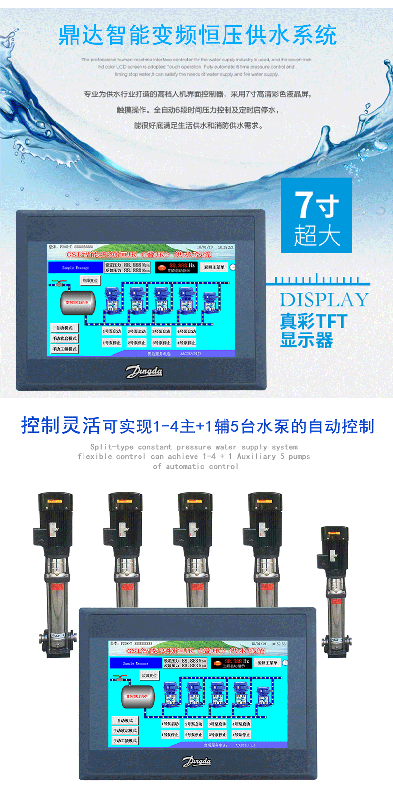 分体式触摸屏+PLC 恒压供水变频器(图6)